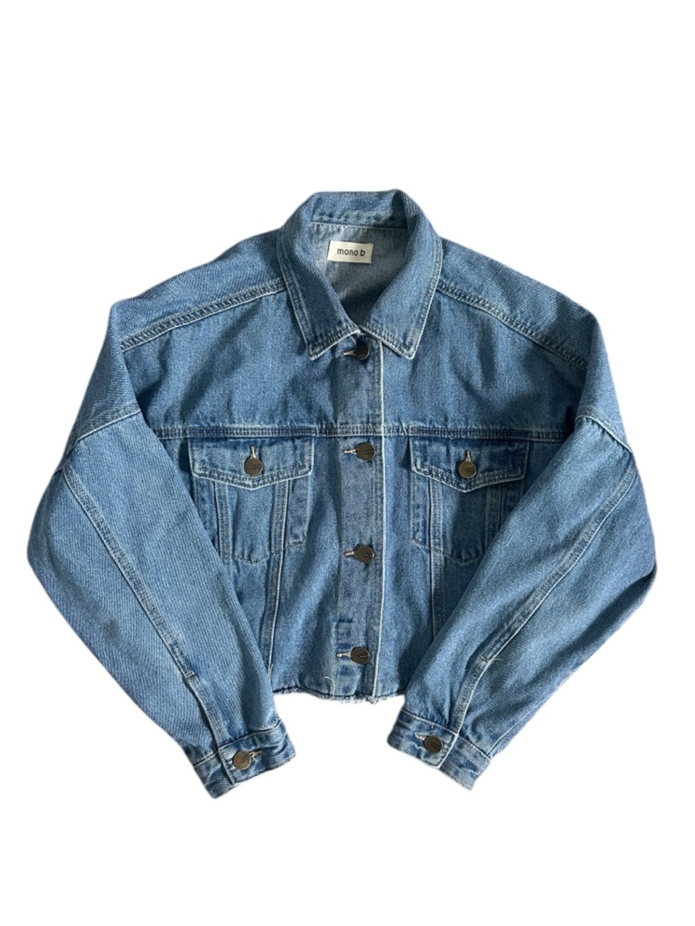 Mono B Blue Denim Jacket - Classic Cropped Trucker